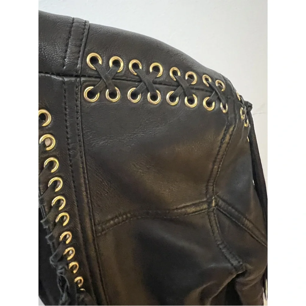 Balmain leather biker jacket 40French or medium US - Picture 5 of 6